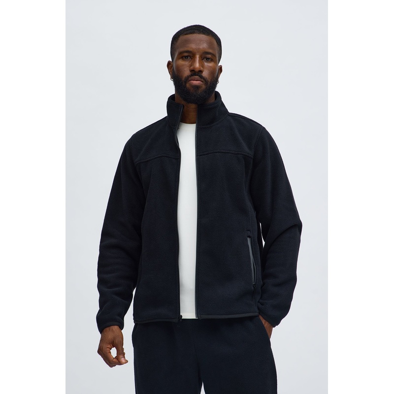 Core Microfleece Zip Jacket – Black