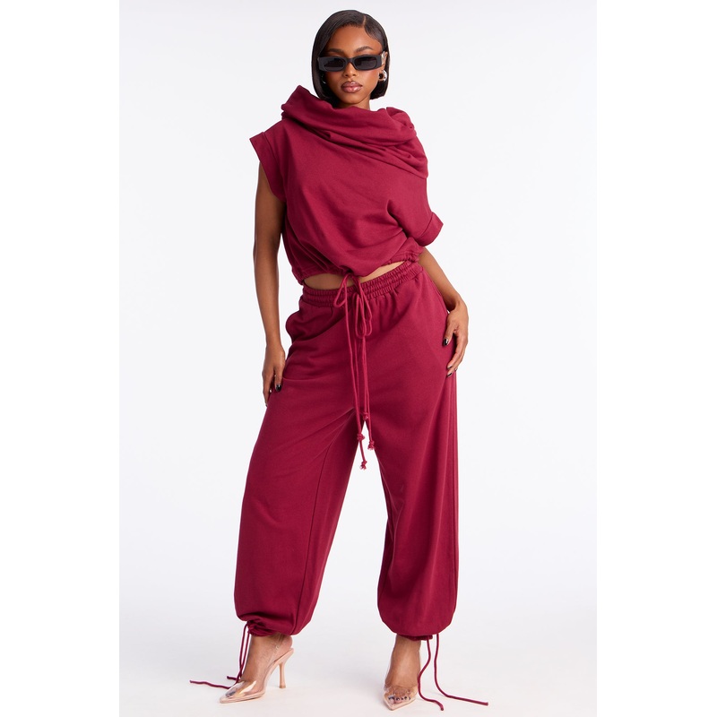 Alexa Jogger Pant Set – Burgundy