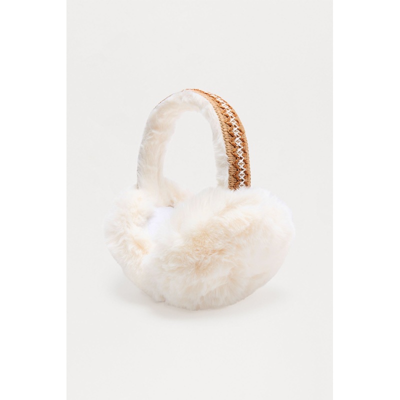 Alpine Weekend Faux Fur Earmuffs – White/combo