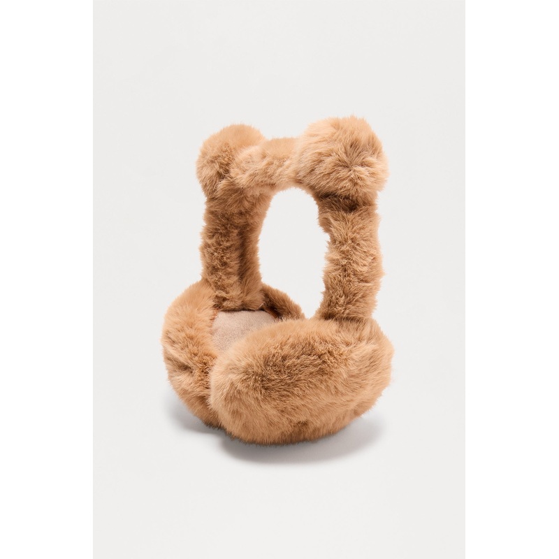 Beary Cold Faux Fur Earmuffs – Brown