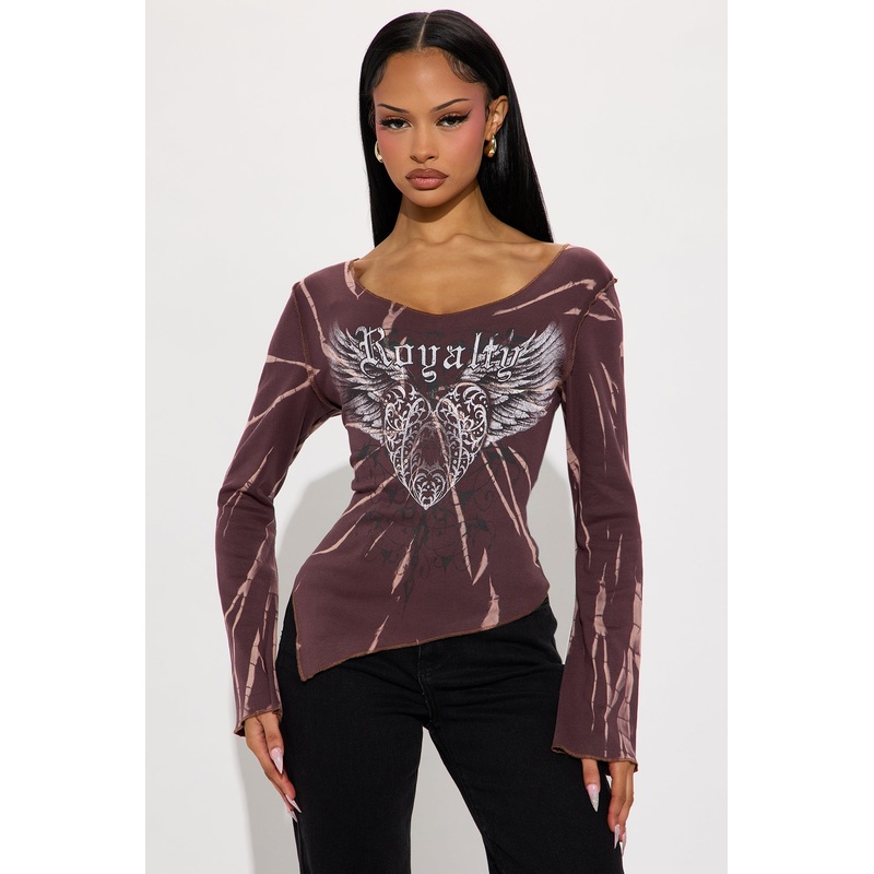 Born Royal Ribbed Tie Dye Top – Brown Combo