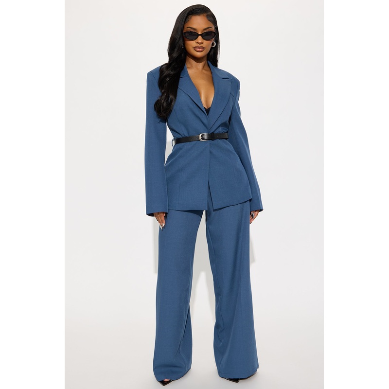 Boss Mentality Crepe Trousers – Blue