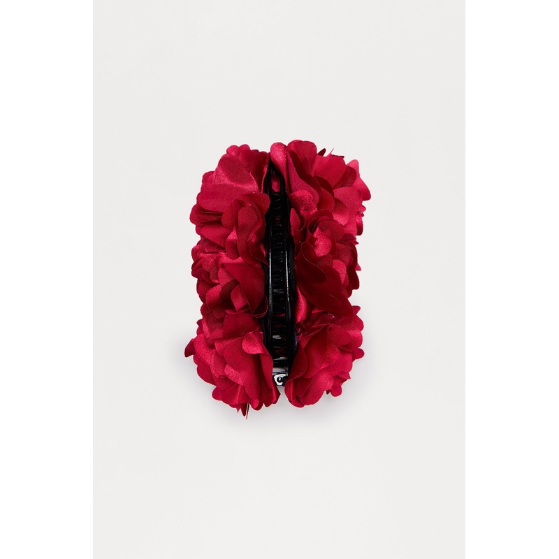 Beauty Of The Night Floral Claw Clip – Red