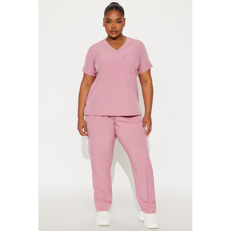 4 Way Cargo Pant Scrub Set – Mauve