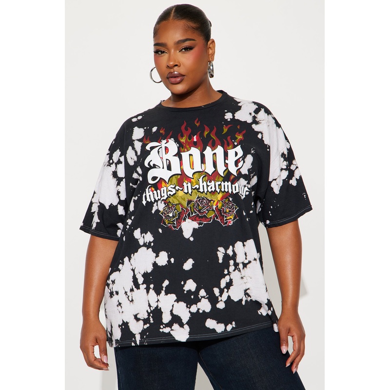 Bone Thugs N Harmony Acid Wash Oversize Tee – Black Wash