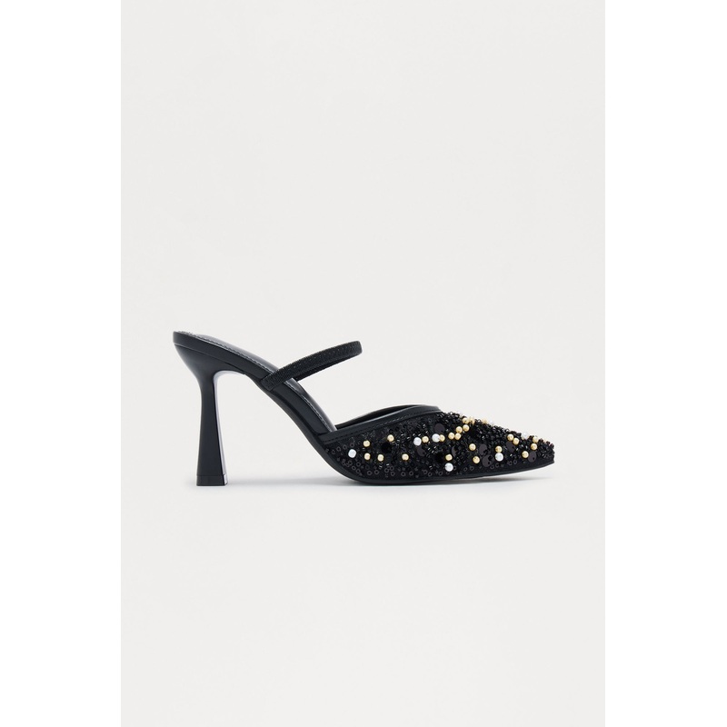 Tinaya Sequin Slingback Pumps – Black