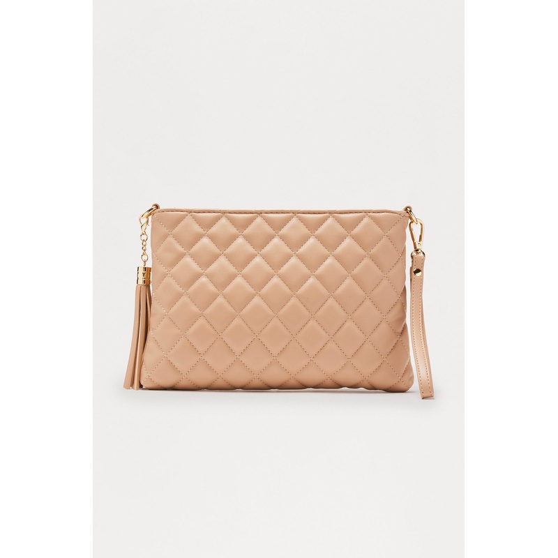 About The Girl Faux Leather Clutch – Nude