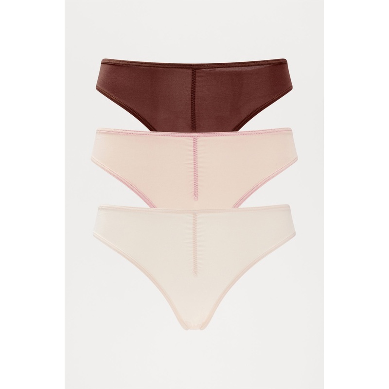 As It Should 3 Pack Microfiber Bikini Panties – Nude/combo