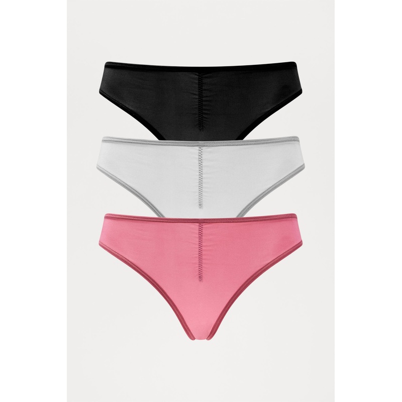 As It Should 3 Pack Microfiber Bikini Panties – Rose/Combo