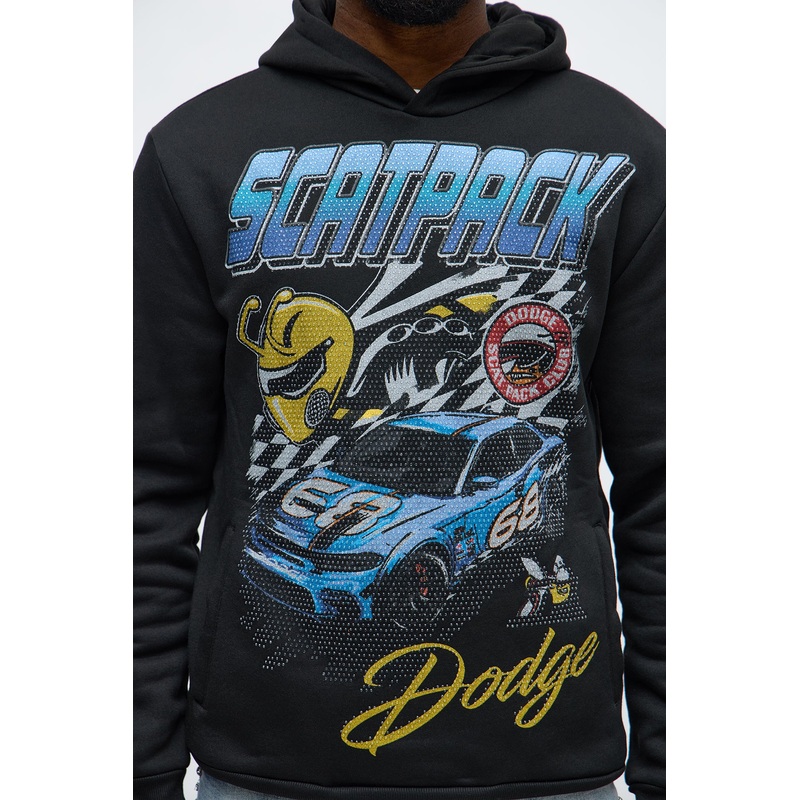 Dodge Scatpack Rhinestone Hoodie – Black