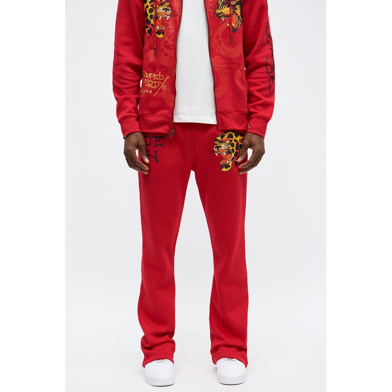 Ed Hardy Wild Cats Sweatpant – Red