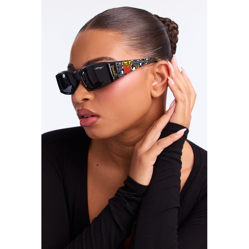Flame Frames Ed Hardy Shield Sunglasses – Black