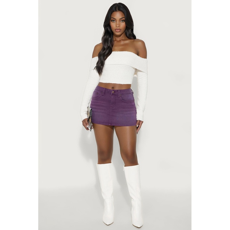 The Ultimate Denim Micro Mini Skirt – Plum