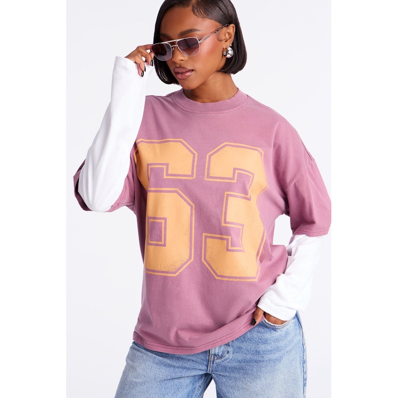 63 Athletic Babe Long Sleeve Tee – Purple