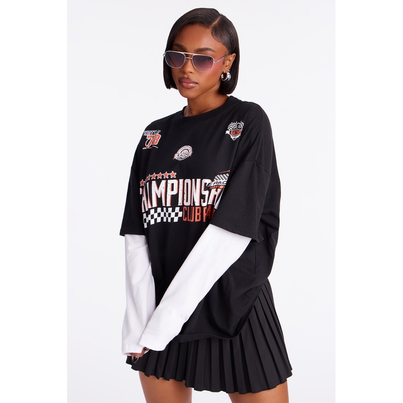 Championship Club Racing Love Sleeve Tee – Black