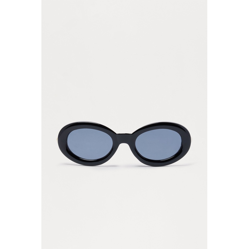 Cosmic Pearl Round Sunglasses – Black