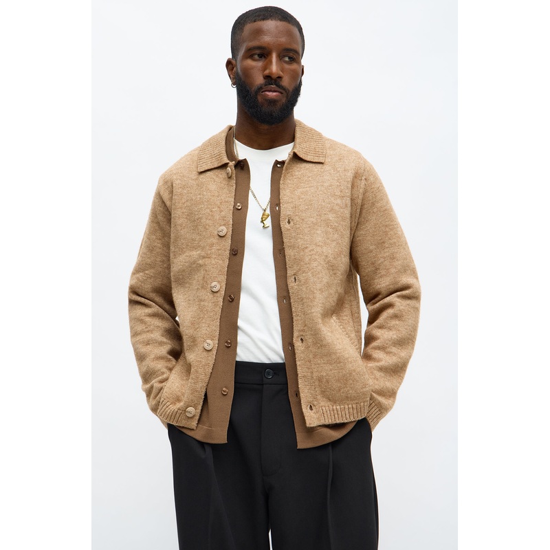 Creeks Sweater Cardigan – LightBrown