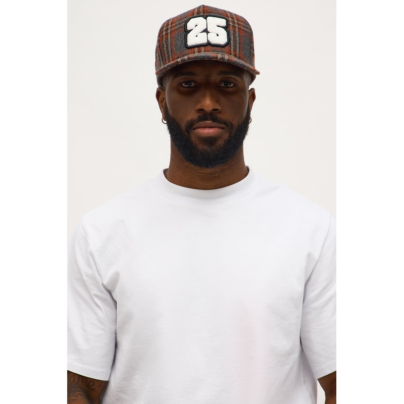 Varsity Flannel Structured Snapback Hat – Blue/combo