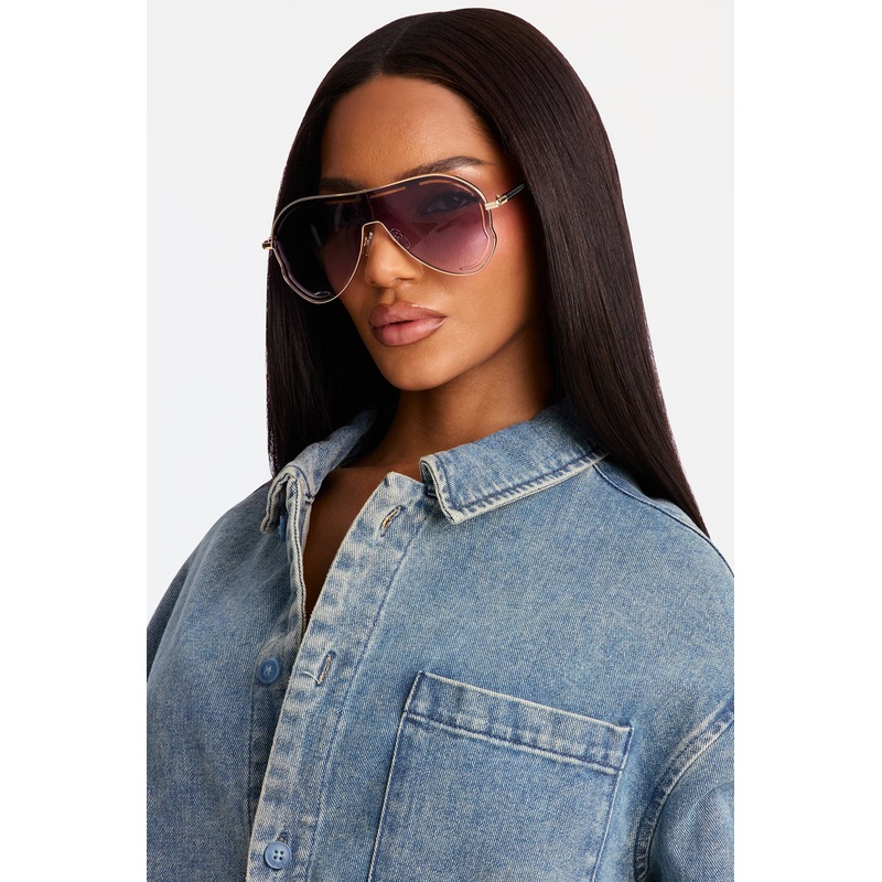 Vikki Shield Sunglasses – Black/combo