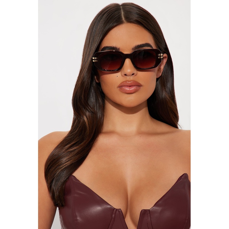 Fortune Frame Square Sunglasses – Brown