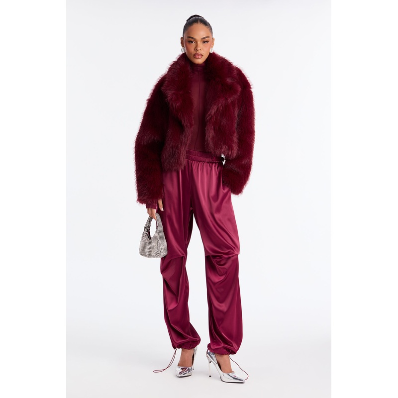 Ambitious Babe Satin Jogger Pant 32 – Burgundy