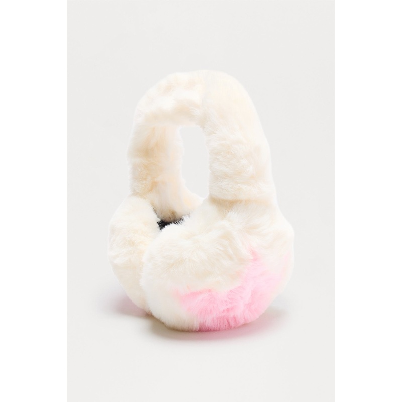 Be A Star Girl Faux Fur Earmuffs – White/Pink