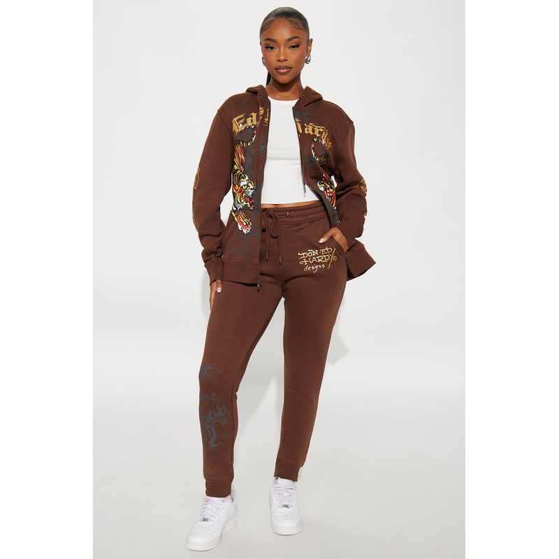 Ed Hardy Double Take Tiger Jogger – Brown