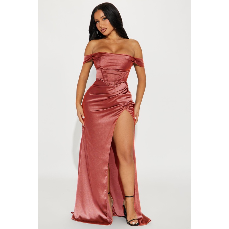 Andrea Corset Gown – Marsala