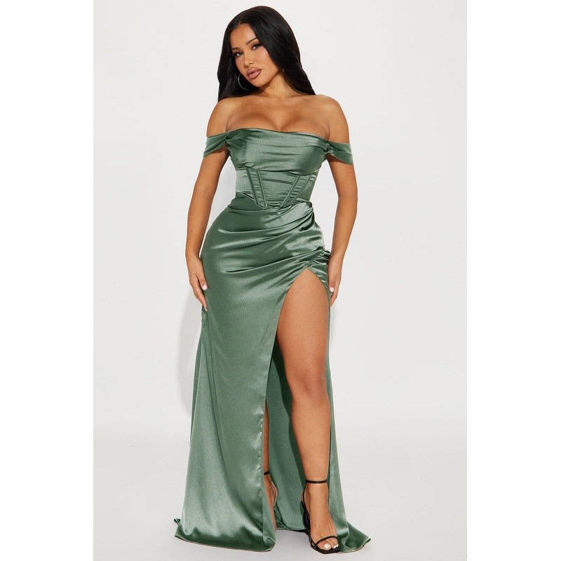 Andrea Corset Gown – Sage