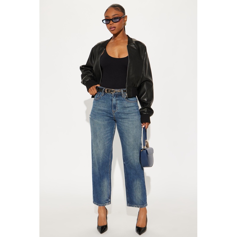 Classic Ankle Straight Leg Jeans – Dark Wash