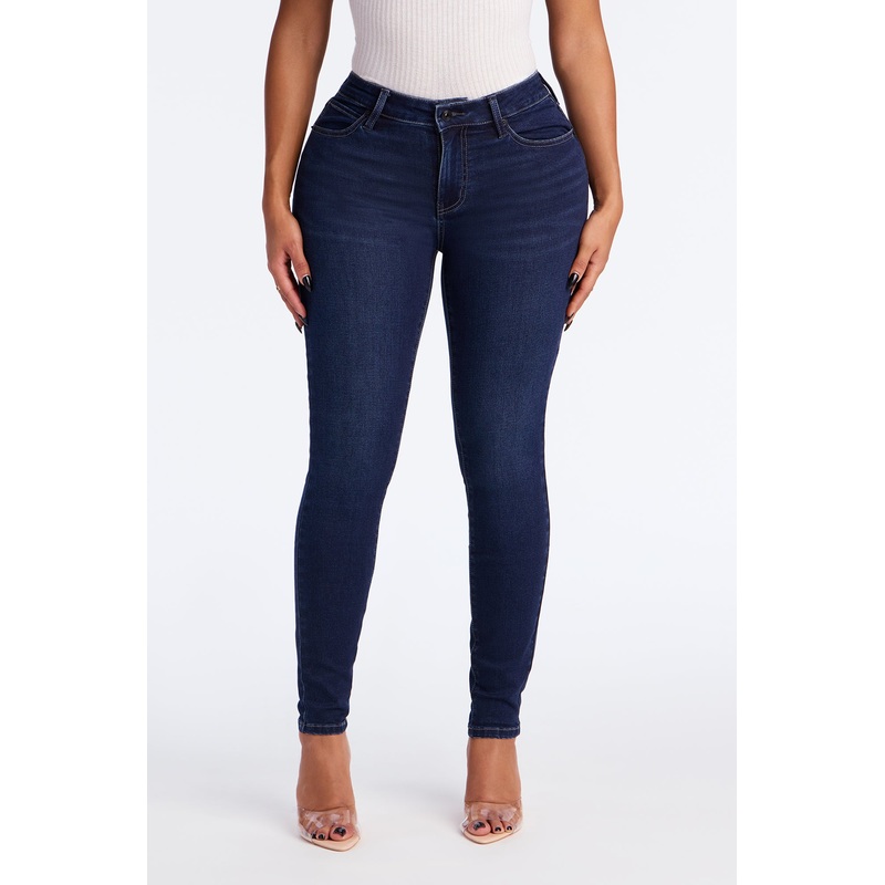 Smooth Fit Mid Rise Skinny Jeans – Dark Wash