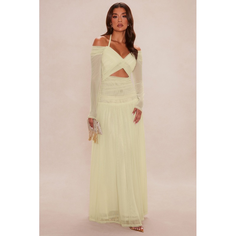 Born Bold Mesh Maxi Dress – Butter Yellow