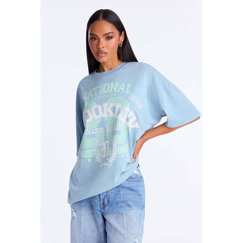 Brooklyn 28 Oversized Washed TShirt – Indigo