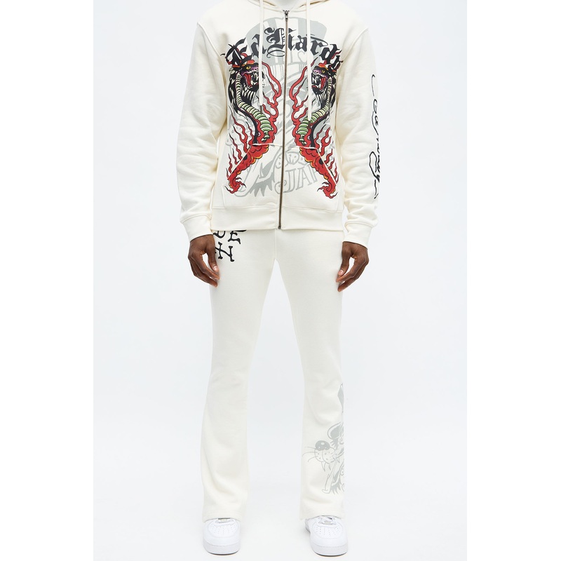 Ed Hardy Cobra Flame Sweatpant – Ivory