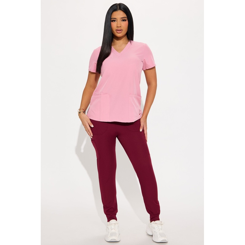 Love On Call Scrub Top – Pink