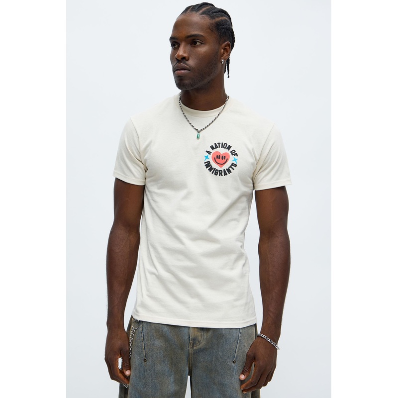 Immigrant Nation With Love Short Sleeve Tee – Natural