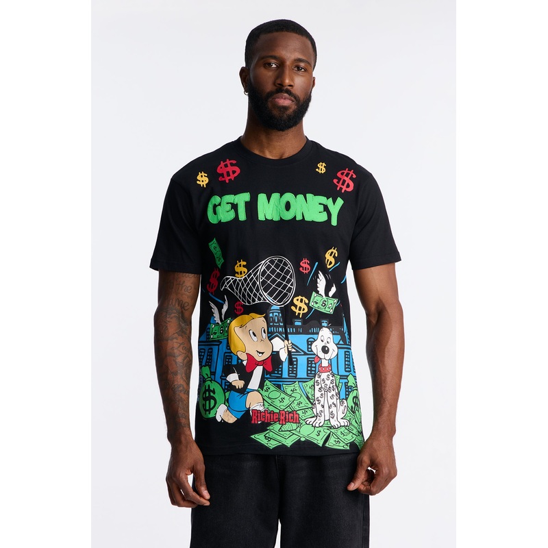 Richie Rich Get Money Short Sleeve Tee – Black