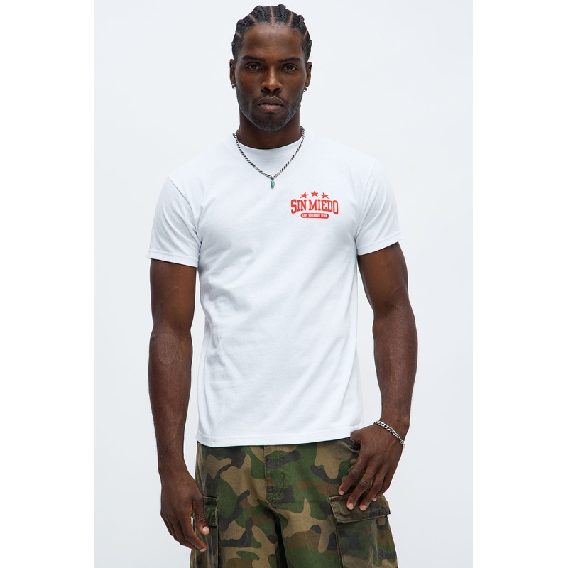 Sin Miedo Motto Short Sleeve Tee – White