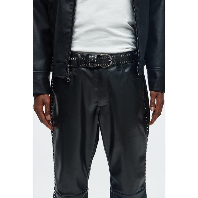 Studded Edge Buckle Belt – Black