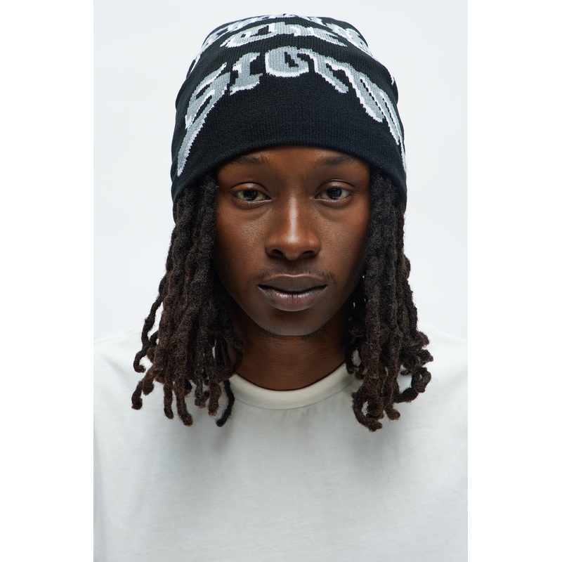 Through It Skull Fit Graphic Beanie – Black