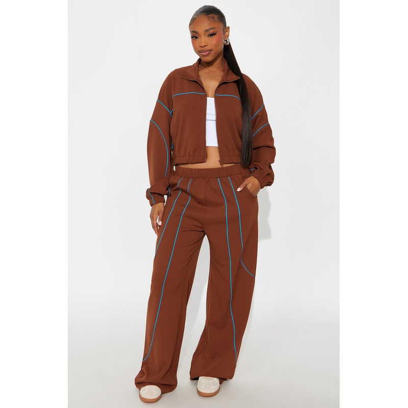Velocity Vibe Jacket Pant Set – Brown