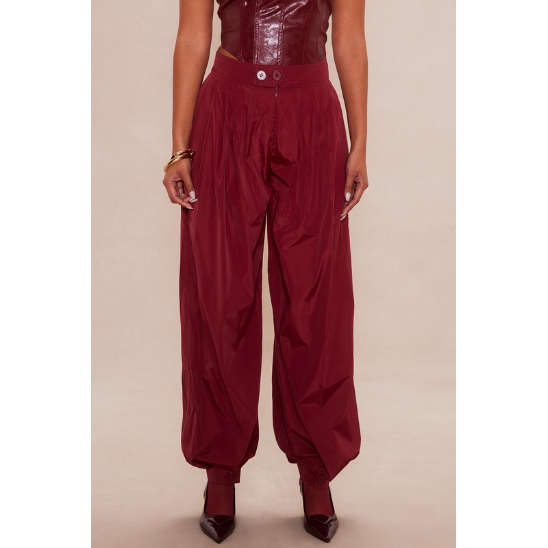 Estelle Taffeta Balloon Pant – Burgundy