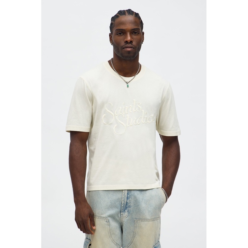 Saint Studios Knit Crew Tee – Cream