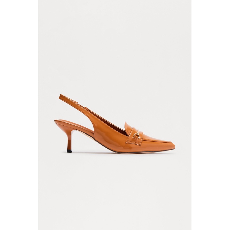 Sana Hardware Slingback Pumps – Brown