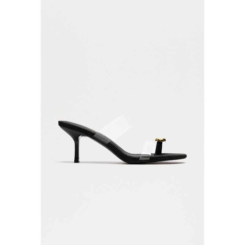 Unravel Toe Ring Mules – Black