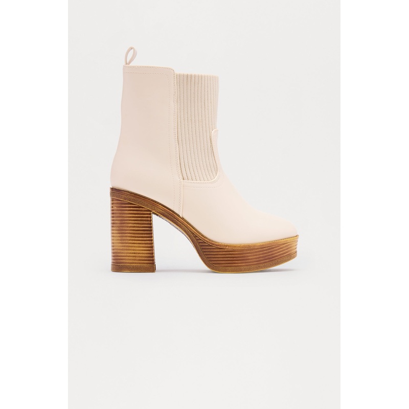 Bradford Platform Ankle Booties – Ivory