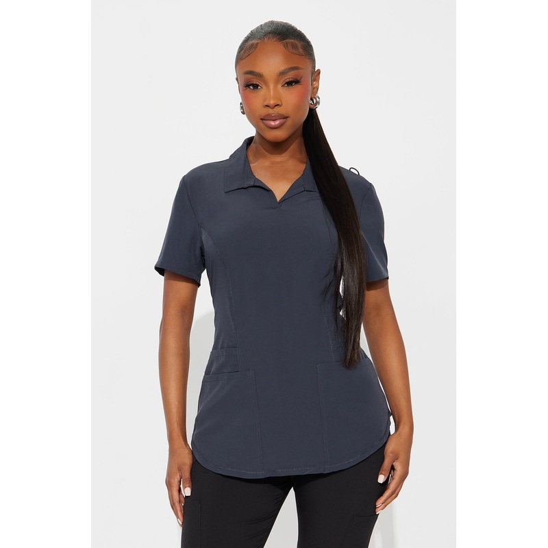 Power Shift Scrub Top – Grey