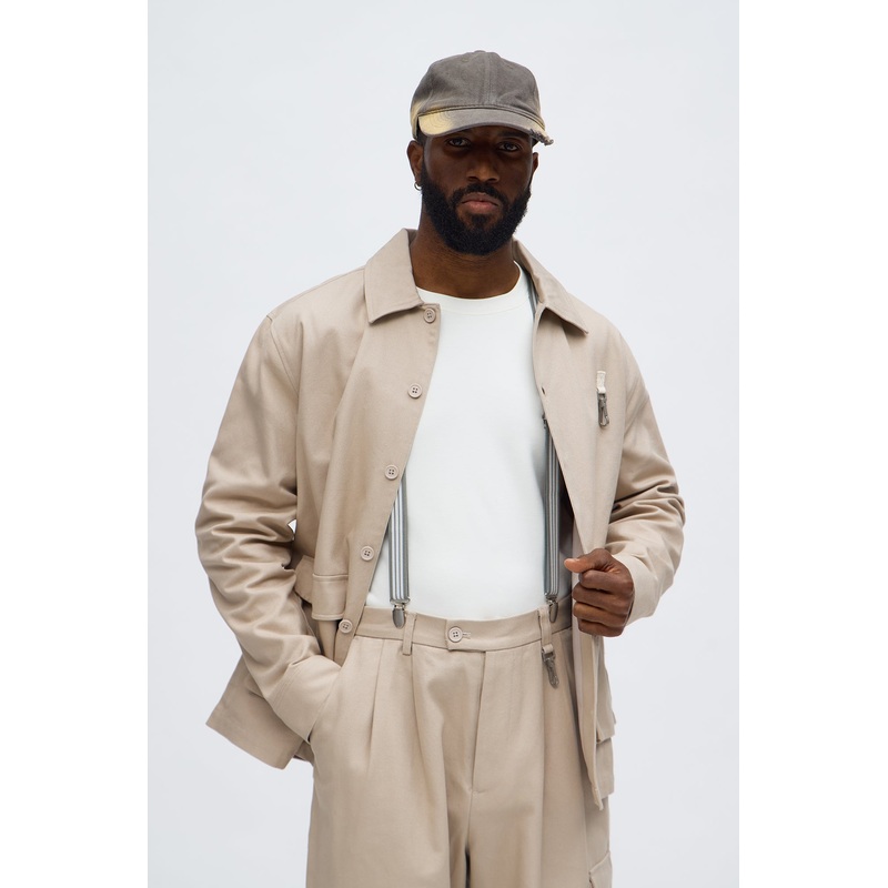 Striped Stretch Fit Adjustable Suspenders – Grey/combo