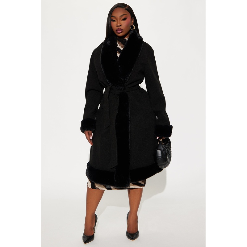 Amber Trench Coat – Black/combo