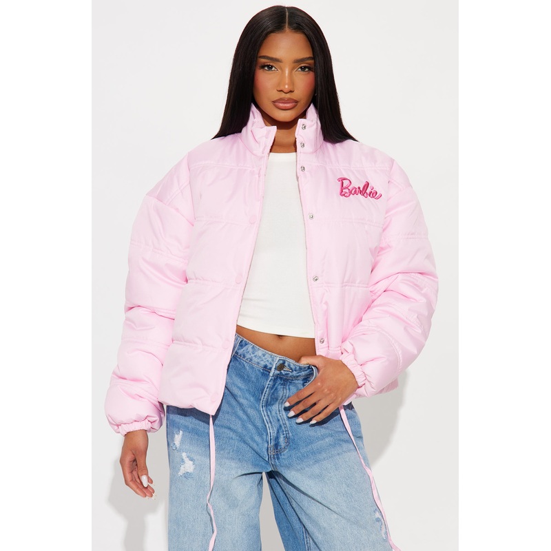 Barbie Puffer Jacket – Light Pink